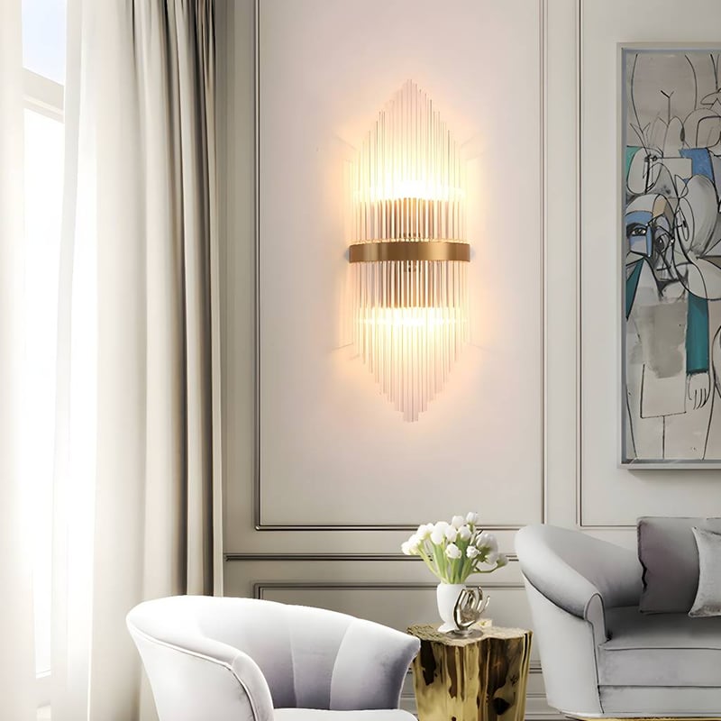 1/2 Heads Postmodern Wall Sconce Crystal Sconce Light Fixture for Living Room Bedroom | Auvris