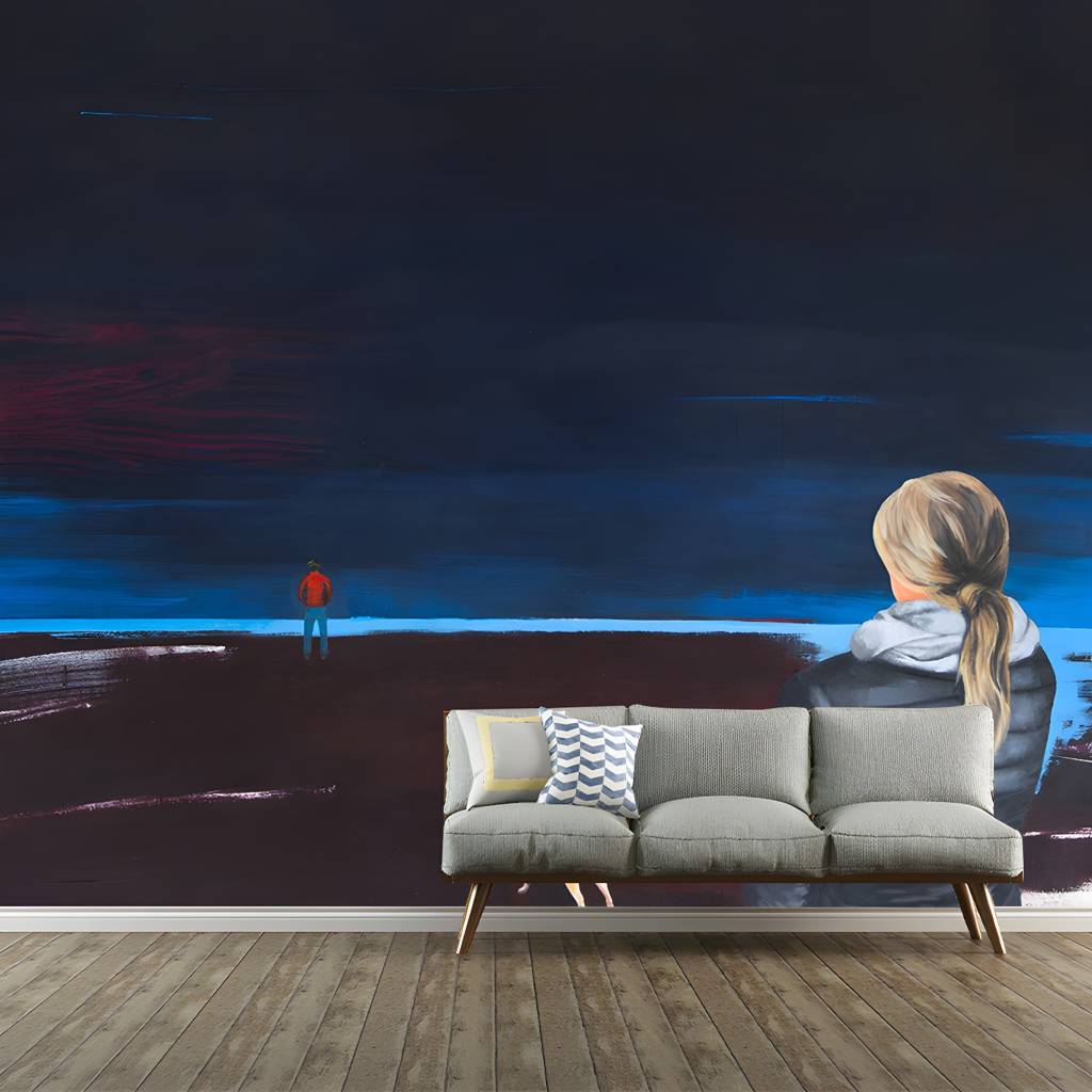 Blue Wall Mural