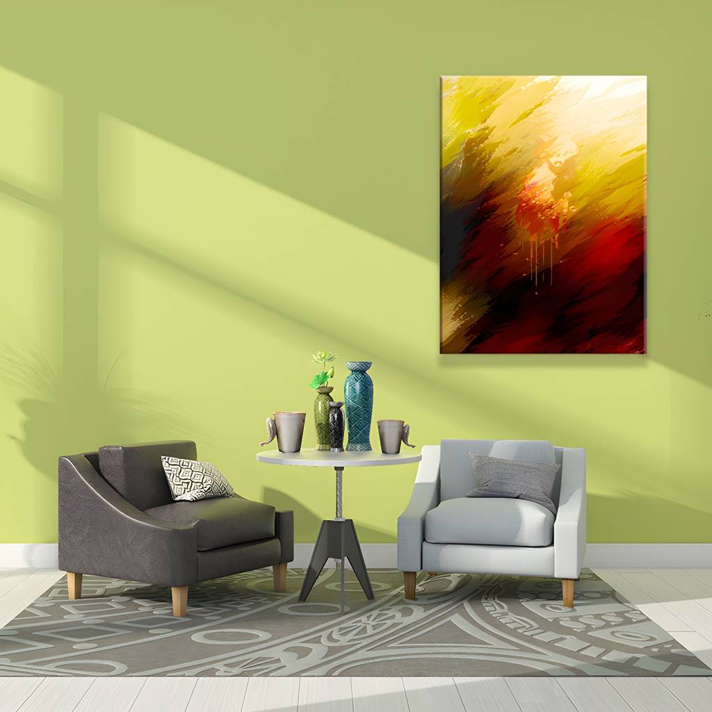 Abstract Art Print moderne Style Textured Canvas Wall Decor in Dark Color pour Home | Auvris