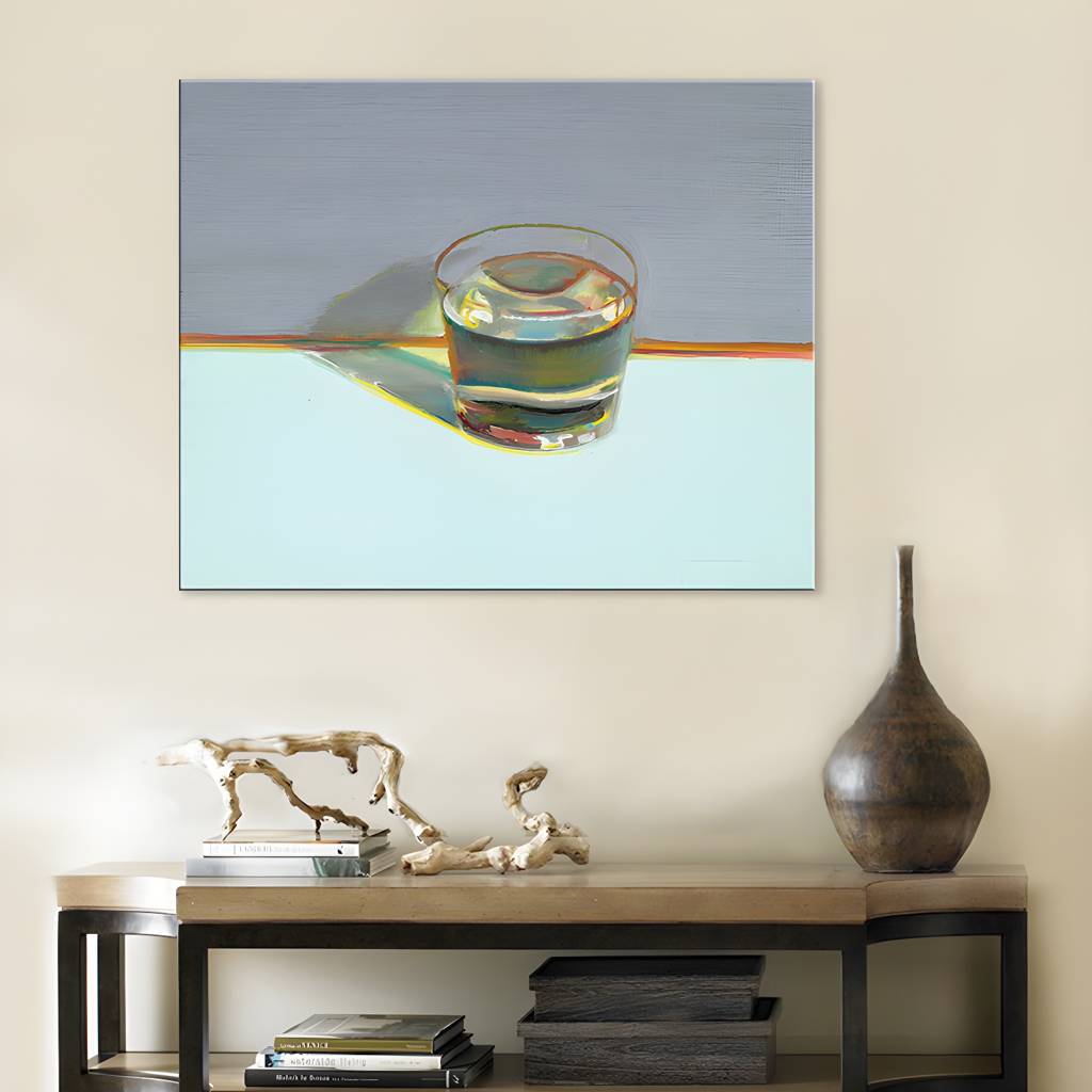 A verre of Whisky Wall Decor Green Traditional carré Canvas Print pour salon | Auvris