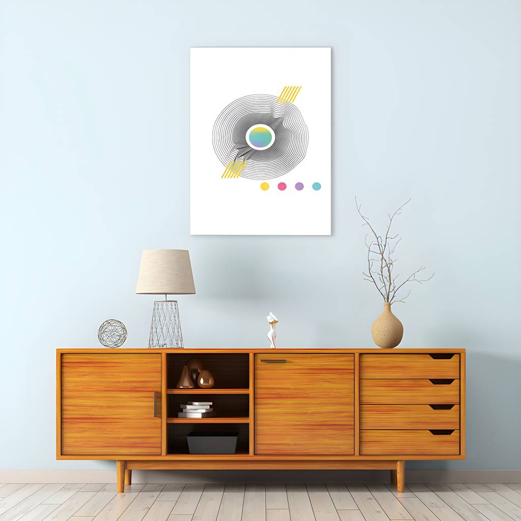 3D Annular Graphic Wall Decor Gray Nordic élégant Canvas pour Bathroom, Multiple Sizes | Auvris