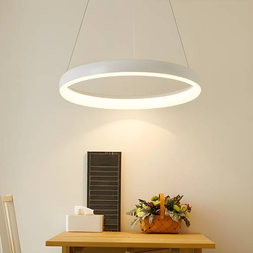 1/2/3-Layered Circle Chandelier Nordic Metallic Dining Room LED Ceiling Pendant Light in White