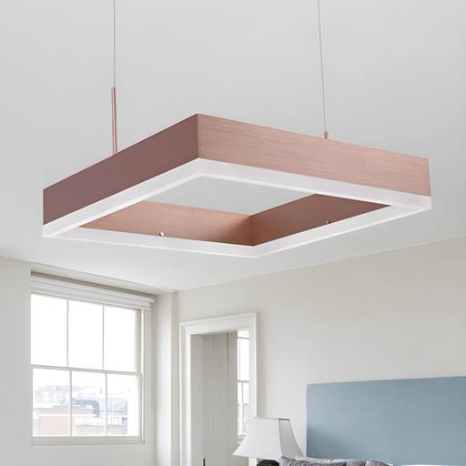 1/2/3-Light Bedroom Chandelier with Square Acrylic Shade Rose Gold Ceiling Pendant in Warm/White/Natural Light