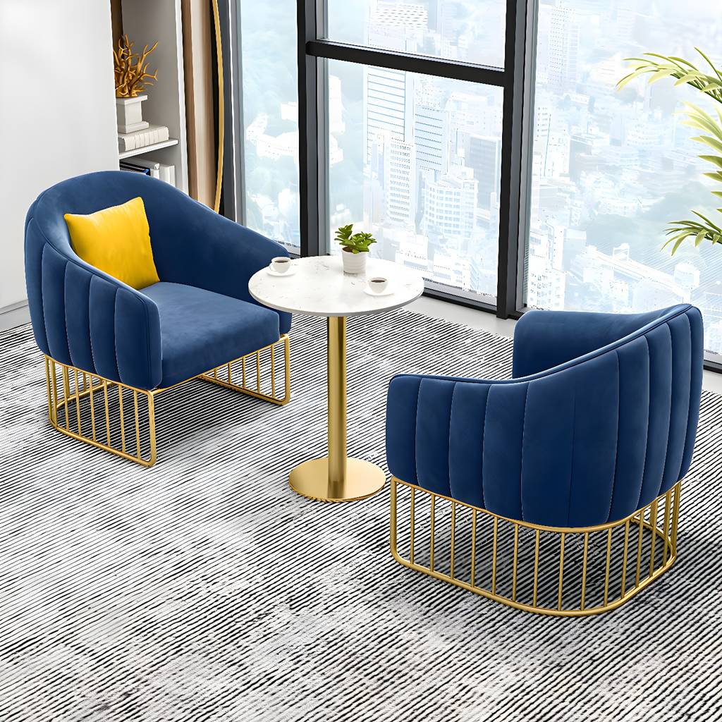 3 Pcs metal Nordic sala de jantar Set com redondo Table and metal Base Dining Set com Slipper Chairs | Auvris