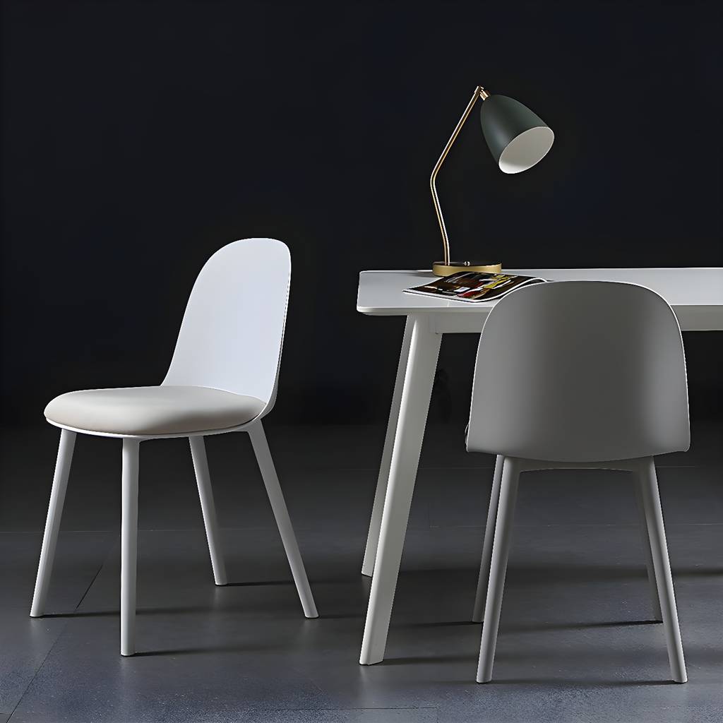 16'' Wide Dining Side Chairs moderno Plastic Indoor-Outdoor Solid Back Chair | Auvris