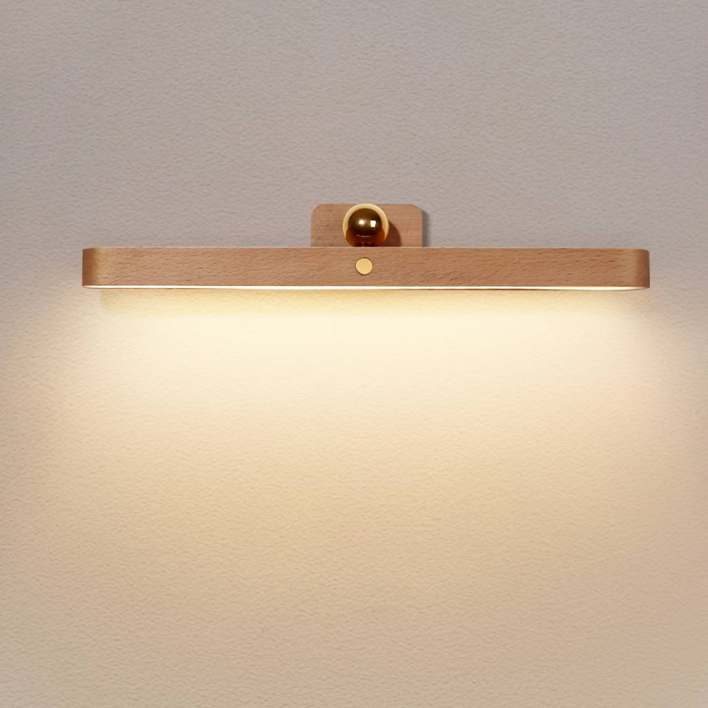 1-ライト Linear Shade Wall Sconce モダン Simple Style Mirror lLED Wall 照明 in Brown | Auvris