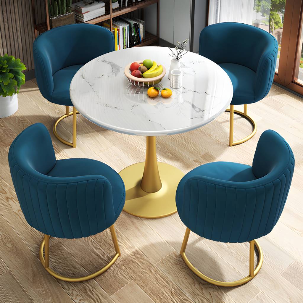 29.5''H Luxury Scratch Resistant Marble Table Round Table for Home | Auvris