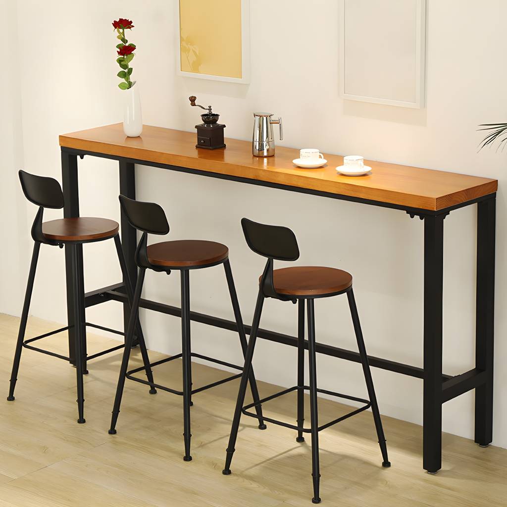 29.53" Industrial Bar and Counter Stool Low Back Stool with 4 Black Legs | Auvris