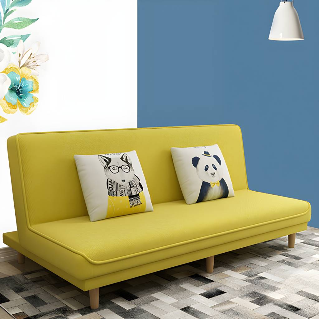 19.68" W Armless Settee with Cotton Blend Convertible Sleeper Sofa for Living Room | Auvris