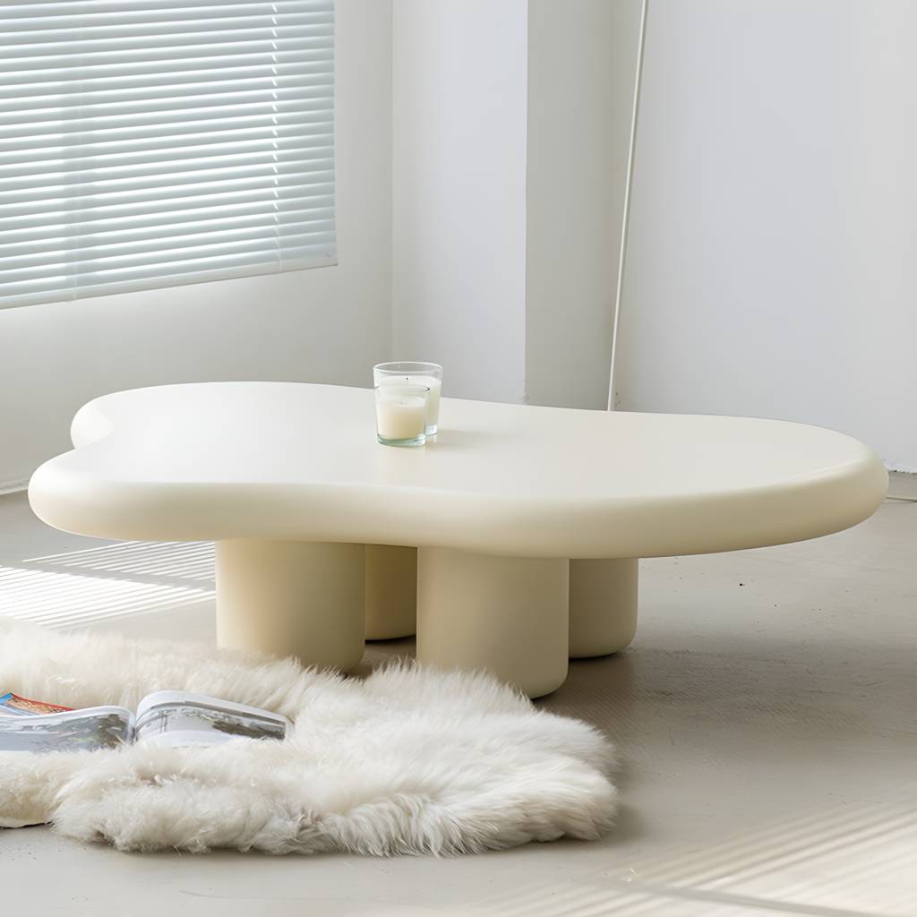 1 Single Modern Four Legs Coffee Table Black/white Cocktail Table | Auvris