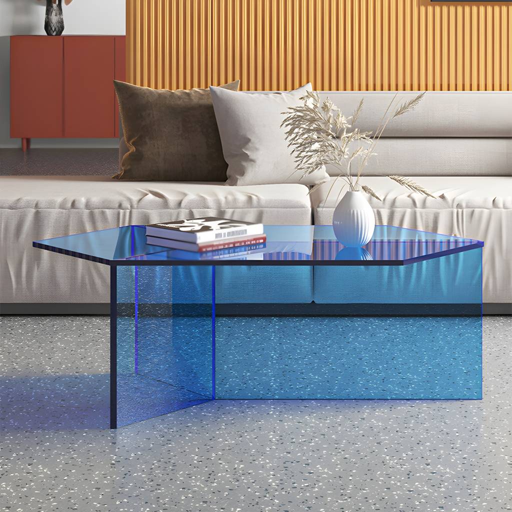 1 Single Modern Plastic Coffee Table with Three Legs for Living Room | Auvris