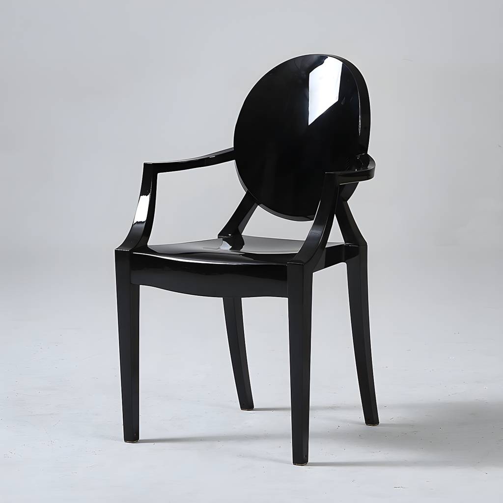 Acrylic Dining Armchair Modern Open Back Dining Chair for Dining Room | Auvris