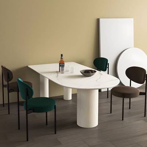 Free Form Stone Top Dining Table Modern Tripod Dining Table for Restaurant