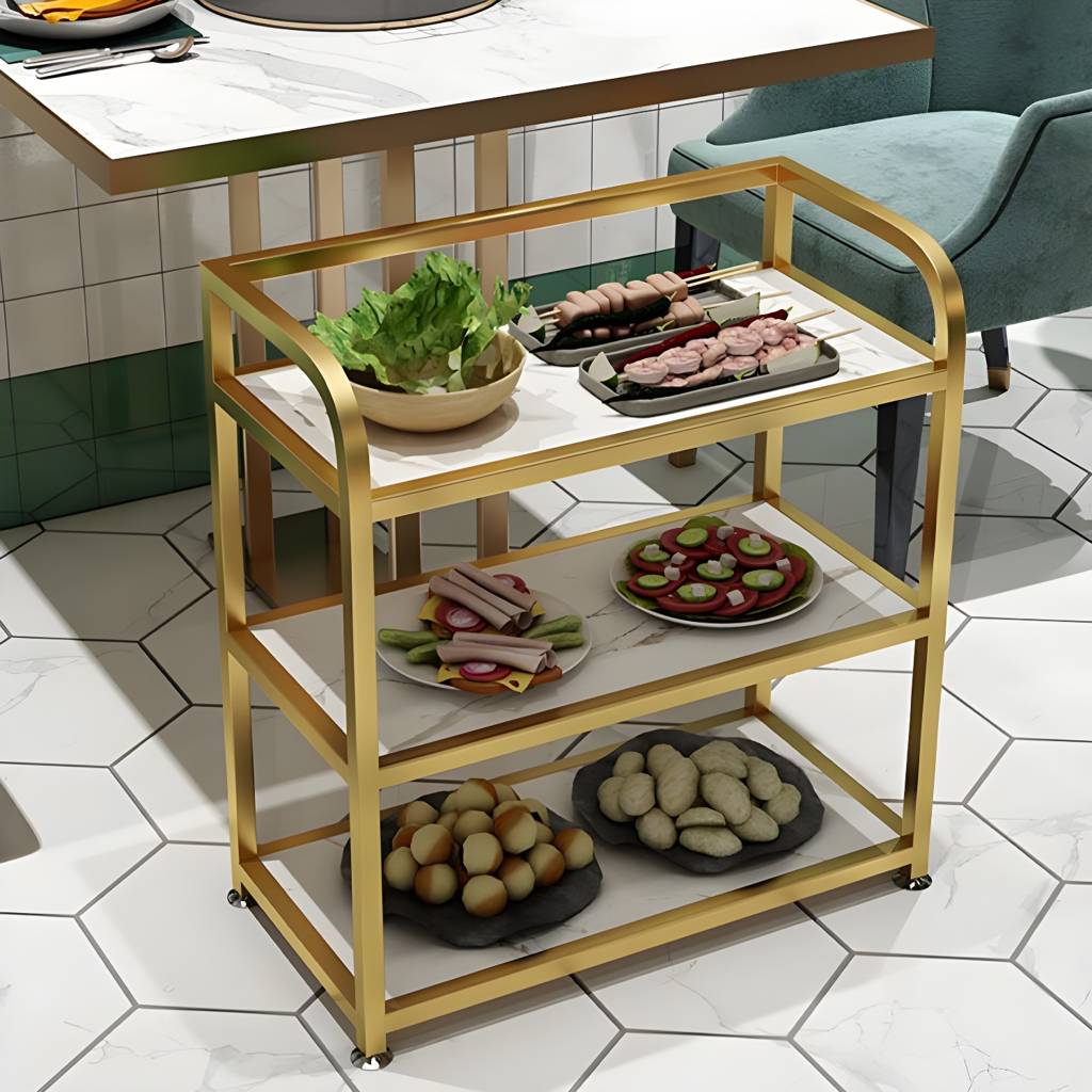 25.59"H Modern Stationary Prep Table Metal Rectangular Prep Table for Home Use | Auvris