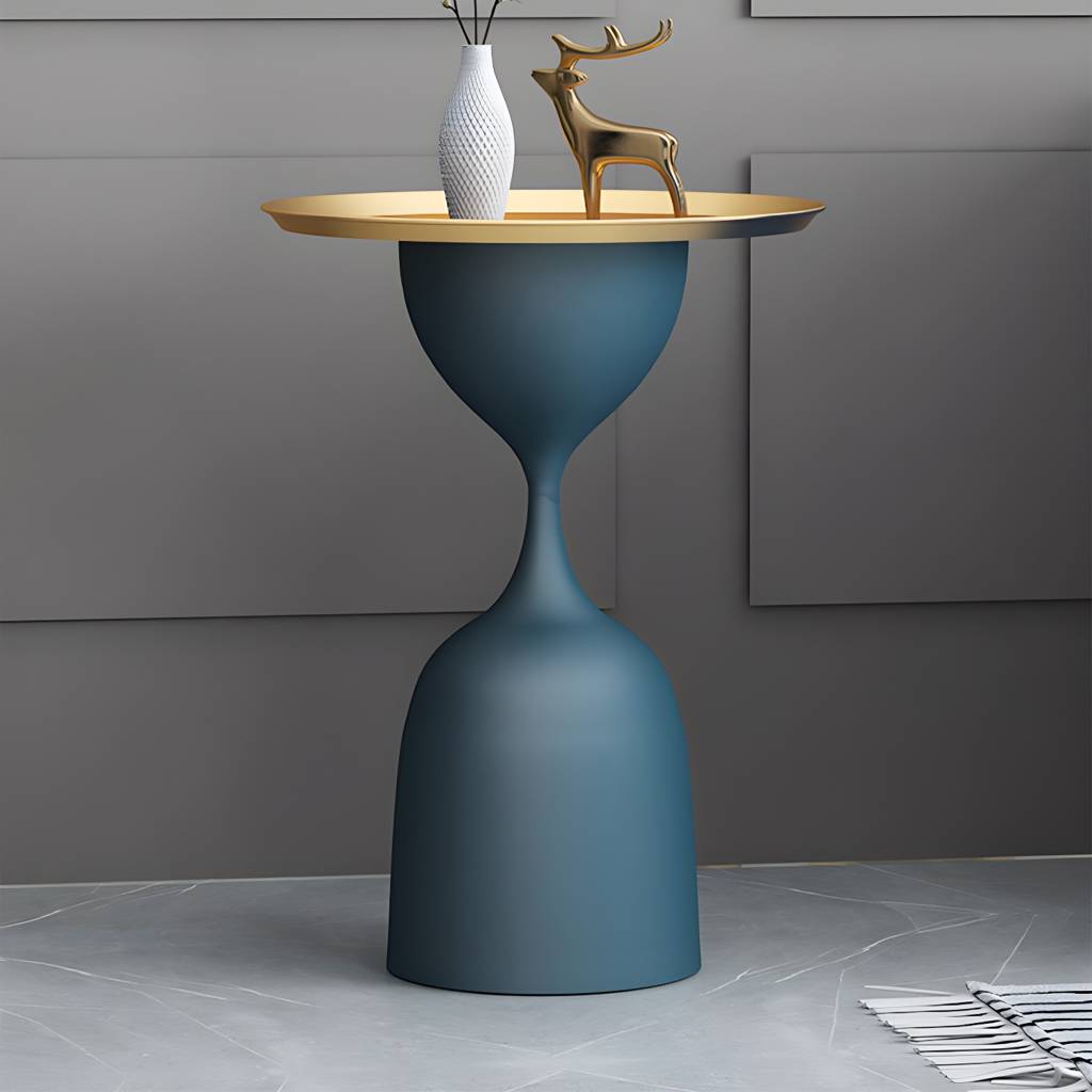 11.8" inch Wide Mid-Century Sofa Side Accent Table Metal Pedestal End Table | Auvris
