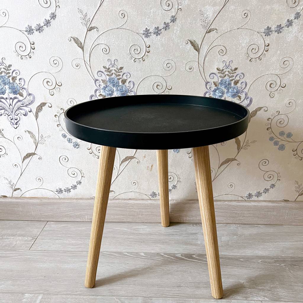11.75 inch Wide Scandinavian Sofa Side Accent Table Tri Pin Round Side End Table | Auvris