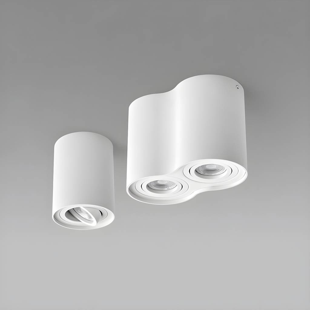 1 / 2 Light Aluminum Flush Mount Light White / Black Cylinder Ceiling Flush Mount | Auvris