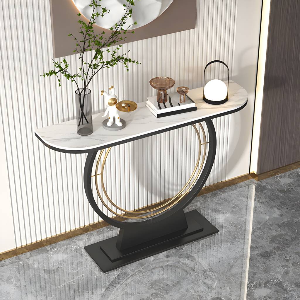 11.8" W Console Table Scratch Resistant Slate Contemporary End Table | Auvris