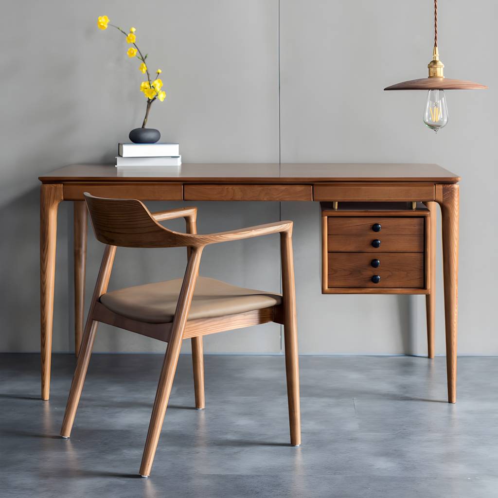 Arm Chair Traditional Style Dining Open Back Chair with Wooden Legs | Auvris