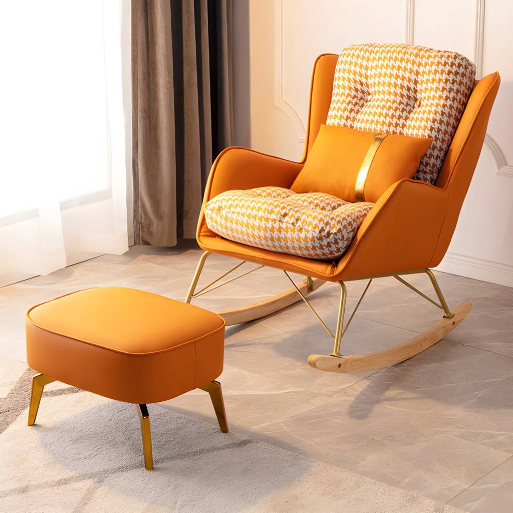 Bedroom Simple Leisure Lazy Sofa Chair Modern Style Single Rocker Chair | Auvris