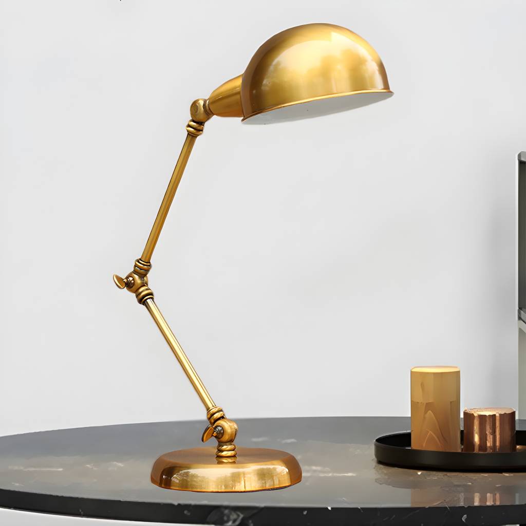 1 Head Desk ライト 付き Dome Shade Vintage Loft 金属lic Adjustable Desk Lamp in ゴールド 用 寝室 | Auvris